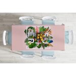 - Masa-5505-Gorsel-1 - Realhomes  Pembe Summer Flamingo Özel Tasarım Masa Örtüsü Realhomes