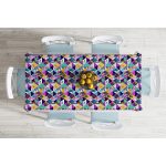 - Masa-5514-Gorsel-1 - Realhomes Geometrik Üçgen İçerisinde Kuş Dijital Baskılı Masa Örtüsü Realhomes