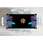 - Masa-5519-Gorsel-1 - Realhomes  Siyah Zeminli Tropik Yapraklı Özel Tasarım Modern Masa Örtüsü Realhomes