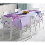 - Masa-5520-Gorsel - Realhomes  Toz Mavisi Zeminli Tropik Yapraklı Özel Tasarım Modern Masa Örtüsü Realhomes