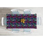 Siyah Zemin Üzerinde Neon Zikzak Desenli Masa Örtüsü Realhomes