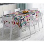 - Masa-5580-Gorsel - Realhomes  Renkli Zeminde Geometrik Yaprak Desenli Masa Örtüsü Realhomes