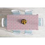 - Masa-5668-Gorsel-1 - Realhomes Pembe Çizgi Üzerinde Kedicikler Modern Masa Örtüsü Realhomes