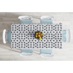 Köpek Ayak İzi Desenli Dijital Baskılı Modern Masa Örtüsü Realhomes