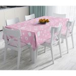 - Masa-5721-Gorsel - Realhomes Pembe Zeminli Kedi Suretli Modern Masa Örtüsü Realhomes