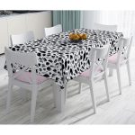 Beyaz Zeminde Anlamsız Çizgiler Motifli Masa Örtüsü Realhomes