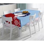 - Masa-5855-Gorsel - Realhomes  Kırmızı Yelpazeli Mavi Zeminli Japon Kadın Modern Masa Örtüsü Realhomes