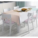 - Masa-7005-Gorsel - Realhomes  Gold Hello Yazılı Modern Motifler Dijital Baskılı Modern Masa Örtüsü Realhomes