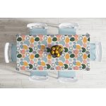 Ekru Zeminde Geometrik Zeminler Dijital Baskılı Modern Masa Örtüsü Realhomes