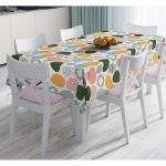 Ekru Zeminde Geometrik Zeminler Dijital Baskılı Modern Masa Örtüsü Realhomes