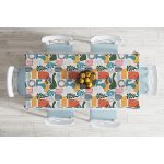 - Masa-7021-Gorsel-1 - Realhomes Ekru Zeminde Sanatsal Motifler Dijital Baskılı Modern Masa Örtüsü Realhomes