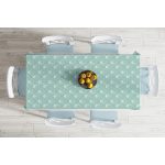 - Masa-7039-Gorsel-1 - Realhomes  Yeşil Zeminde Deniz Kabuğu Desenli Dijital Baskılı Modern Masa Örtüsü Realhomes