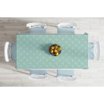 - Masa-7042-Gorsel-1 - Realhomes Yeşil Zeminde Krem Deniz Yıldızı Tasarımlı Dijital Baskılı Modern Masa Örtüsü Realhomes