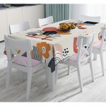 - Masa-7064-Gorsel - Realhomes  Sanatsal Motifli Çiçek Detaylı Dijital Baskılı Modern Masa Örtüsü Realhomes