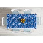 Mavi Beyaz Zeminli Deniz Yıldızı Desenli Dijital Baskılı Modern Masa Örtüsü Realhomes