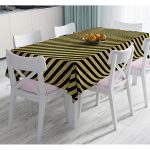 Siyah Zeminde Happy Birthday Gold Yazılı Dijital Baskılı Modern Masa Örtüsü Realhomes