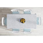 - Masa-7135-Gorsel-1 - Realhomes Beyaz Zeminli Gold Renkli With Yazılı Dijital Baskılı Modern Masa Örtüsü Realhomes