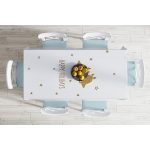 - Masa-7144-Gorsel-1 - Realhomes  Beyaz Zeminde Gold Renkli Çan Desenli Dijital Baskılı Modern Masa Örtüsü Realhomes