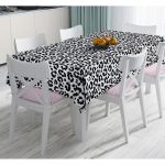 - Masa-7184-Gorsel - Realhomes  Renkli Zemin Üzerinde Onedraw Çizimli Dijital Baskılı Modern Masa Örtüsü Realhomes