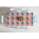 - Masa-7191-Gorsel-1 - Realhomes  Gri Siyah Zemin Üzerinde Gold Detaylı Çizim Desenli Dijital Baskılı Modern Masa Örtüsü Realhomes