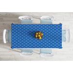 - Masa-7222-Gorsel-1 - Realhomes Mavi Zeminli Kar tanesi Desenli Dijital Baskılı Modern Masa Örtüsü Realhomes