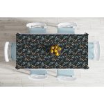 - Masa-7252-Gorsel-1 - Realhomes  Siyah Zemin Üzerinde Renkli Çiçek Desenli Dijital Baskılı Modern Masa Örtüsü Realhomes