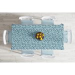 - Masa-7254-Gorsel-1 - Realhomes  Renkli Zemin Üzerinde Renkli Papatya Desenli Dijital Baskılı Modern Masa Örtüsü Realhomes