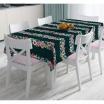 - Masa-7280-Gorsel - Realhomes  Renkli Zemin Üzerinde Çiçek Desenli Dijital Baskılı Modern Masa Örtüsü Realhomes