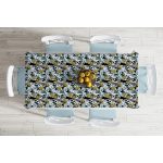 - Masa-7302-Gorsel-1 - Realhomes  Beyaz Zemin Üzerinde Renkli Palmiye Desenli Dijital Baskılı Modern Masa Örtüsü Realhomes