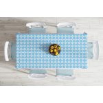 - Masa-7317-Gorsel-1 - Realhomes Mavi Zemin Üzerinde Kare Desenli Dijital Baskılı Modern Masa Örtüsü Realhomes