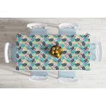 - Masa-7323-Gorsel-1 - Realhomes  Beyaz Zemin Üzerinde Renkli Yaprak Desenli Dijital Baskılı Modern Masa Örtüsü Realhomes