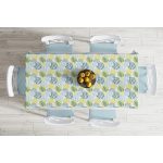 Beyaz Zemin Üzerinde Soft Renkli Yaprak Motifli Dijital Baskılı Modern Masa Örtüsü Realhomes