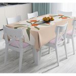 - Masa-7334-Gorsel - Realhomes  Soft Renkli Onedraw Çizimli Çiçek Desenli Dijital Baskılı Modern Masa Örtüsü Realhomes