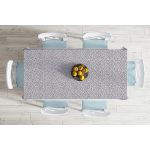 - Masa-7352-Gorsel-1 - Realhomes  Renkli Zemin Üzerinde Siyah Puantiye Desenli Dijital Baskılı Modern Masa Örtüsü Realhomes