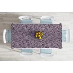 - Masa-7367-Gorsel-1 - Realhomes  Siyah Zemin Üzerinde Pembe Renkli Çizim Dijital Baskılı Modern Masa Örtüsü Realhomes