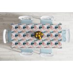 - Masa-7408-Gorsel-1 - Realhomes  Renkli Zeminde Soyut Çizimli Dijital Baskılı Modern Masa Örtüsü Realhomes