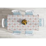 Renkli Zeminde Onedraw Antik Çizimli Dijital Baskılı Modern Masa Örtüsü Realhomes