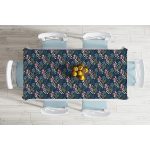 - Masa-7440-Gorsel-1 - Realhomes  Renkli Zeminde Onedraw Çizimli Çiçek Desenli Dijital Baskılı Modern Masa Örtüsü Realhomes