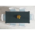 - Masa-7479-Gorsel-1 - Realhomes  Siyah Zeminli Gold Çizgili Yaprak Desenli Dijital Baskılı Modern Masa Örtüsü Realhomes