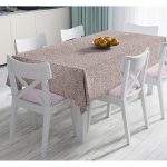 Renkli Zeminli Yaprak Desenli Dijital Baskılı Modern Masa Örtüsü Realhomes