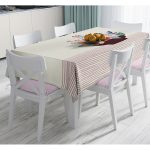 Renkli Zeminli Onedraw Çizimli Çiçek Desenli Dijital Baskılı Modern Masa Örtüsü Realhomes