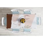 - Masa-7574-Gorsel-1 - Realhomes  Renkli Zeminli Onedraw Çizimli Geyik Desenli Dijital Baskılı Modern Masa Örtüsü Realhomes