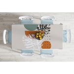 Pastel Zeminli Yaprak Desenli Dijital Baskılı Modern Masa Örtüsü Realhomes