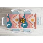 - Masa-7591-Gorsel-1 - Realhomes  Pastel Renkli Zemin Üzerinde Ay Güneş Temalı Dijital Baskılı Modern Masa Örtüsü Realhomes