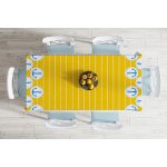 - Masa-7597-Gorsel-1 - Realhomes Sarı Zemin Üzerinde Çapa Çizimli Dijital Baskılı Modern Masa Örtüsü Realhomes