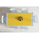 Sarı Zemin Üzerinde Çapa Çizimli Dijital Baskılı Modern Masa Örtüsü Realhomes