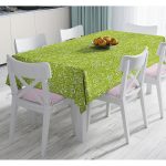 Renkli Zemin Üzerinde Onedraw Çizimli Çiçek Desenli Dijital Baskılı Modern Masa Örtüsü Realhomes