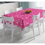 - Masa-7614-Gorsel - Realhomes  Renkli Zemin Üzerinde Çiçek Desenli Dijital Baskılı Modern Masa Örtüsü Realhomes