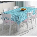 Renkli Zemin Üzerinde Çiçek Desenli Dijital Baskılı Modern Masa Örtüsü Realhomes