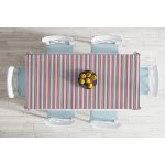 - Masa-7642-Gorsel-1 - Realhomes  Beyaz Zemin Üzerinde Renkli Çizgili Dijital Baskılı Modern Masa Örtüsü Realhomes